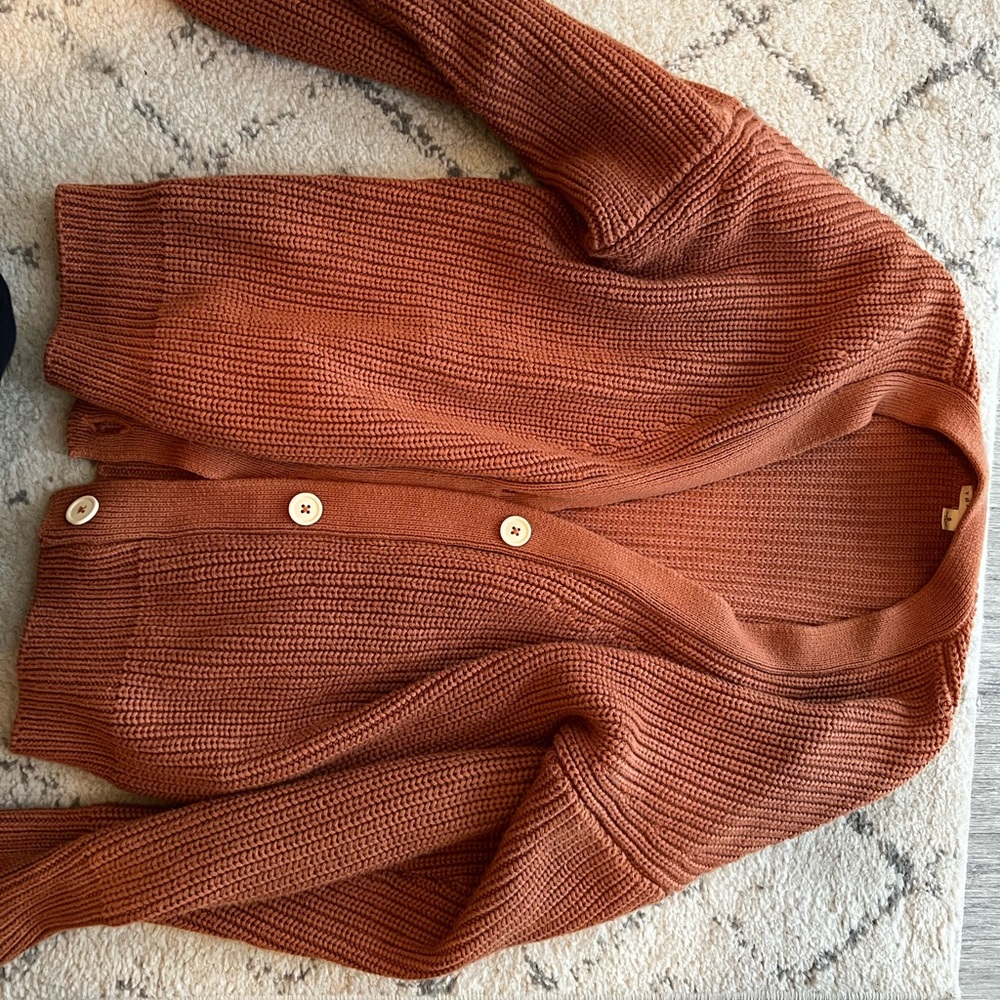 Tradlands shelter cardigan size small burnt sienna